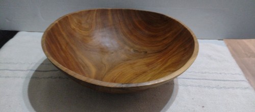 Vintage turned wood fruit bowl - vintage,