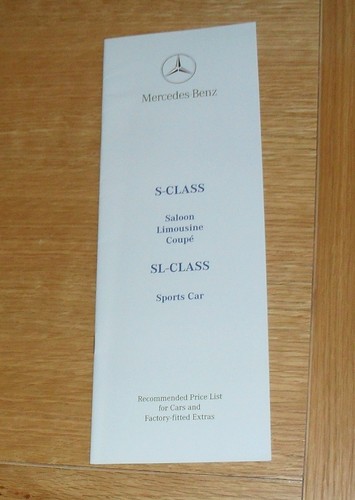 Mercedes class price list - sl,