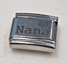 Nana Charm Link 9mm Silver Fits All Italian Charms  Bracelet Family Nan