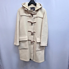 Gloverall Kingston Wool Blend Duffle Coat Cream Hooded Toggle Jacket Size 32