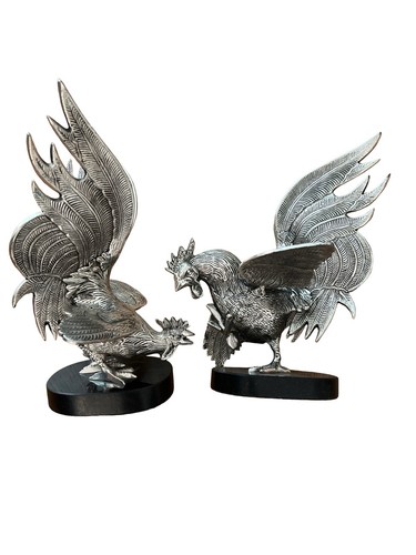 Vintage pair metal silver - pair,