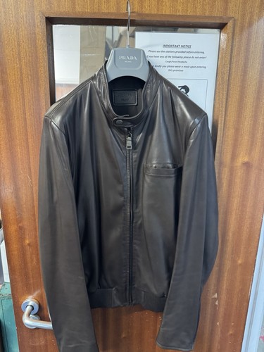 Prada men leather jacket - leather,
