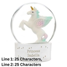 Personalised Fairy Glitter Bear Horse Elf Glitter Unicorn Snow Globe