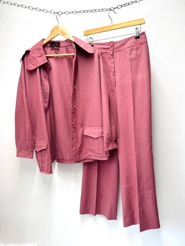 Vintage 70s pink trouser suit - vintage,