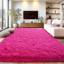 8x10 Hot Pink Fluffy Area Rug