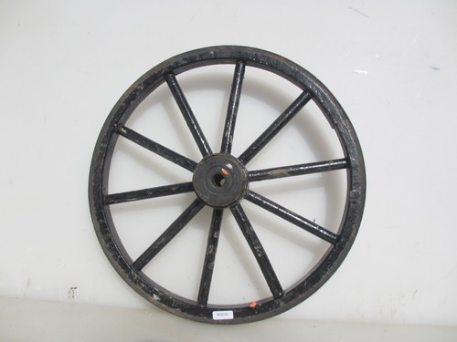 Antique wooden wagon wheel - wagon,