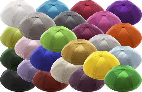 Plain satin kippah - with, 6