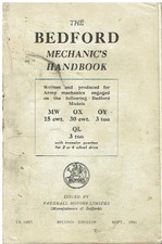 BEDFORD MW OX OY QL WW2 TRUCKS ORIGINAL 1941 MAINTENANCE & REPAIR HANDBOOK