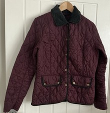 Vintage Barbour Mulberry Coloured  Quilted  Ladies Jacket Size UK 12 EU 38 Vgc