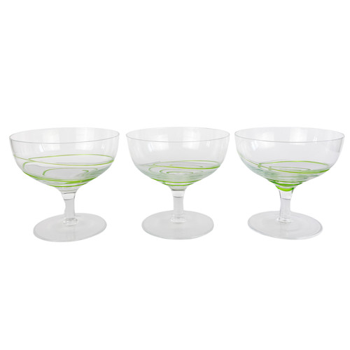 Green swirl glass dessert - glass,