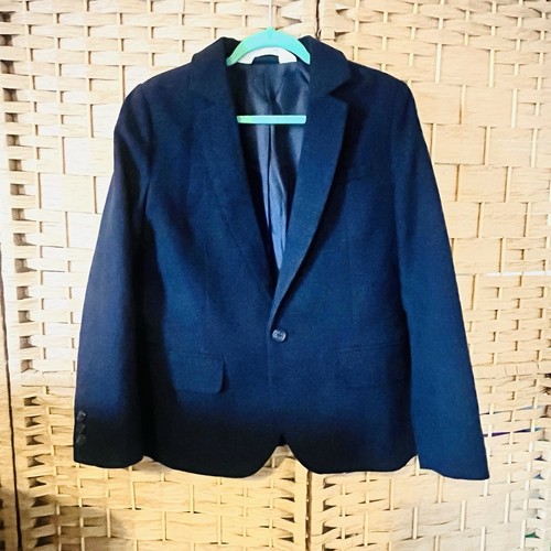 Boys linen blend navy - navy, blue