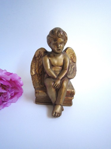 Ceramic cherub angel sitting - cherub,