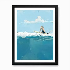 Surfer Girl 2 Art Print Framed
