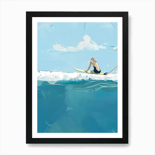 Surfer girl art - surfer,