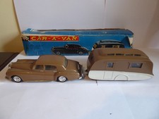 Vintage OK Toys Rolls Royce Silver Cloud (3744) and matching Caravan (3745)
