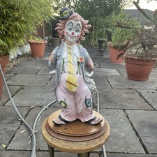 CEVIK Clown CAPODIMONTE XL 20 " RARE Porcelain Figurine Italy Collectors Item
