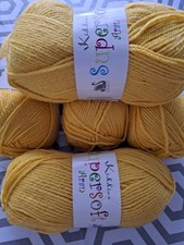  Cygnet Yarn KIDDIES SUPERSOFT ARAN 100% Acrylic Yarn,   5 X 100g Balls # Canary