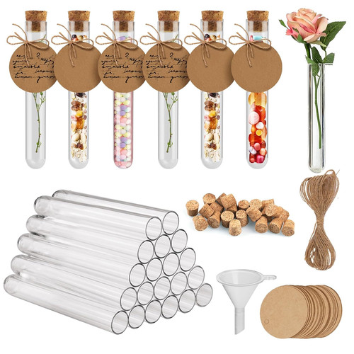 Plastic test tubes - plastic, 20pcs