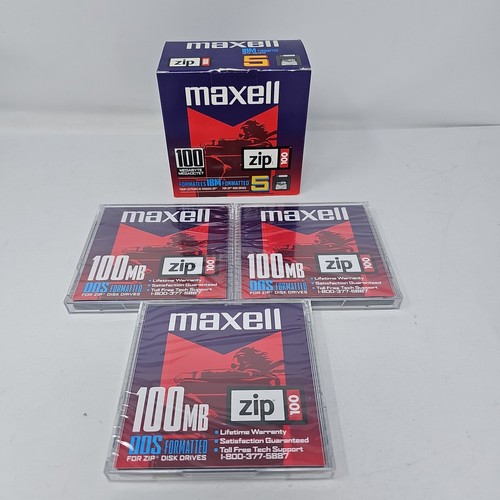 Maxell zip 100mb formatted - zip,