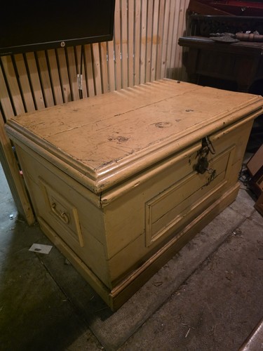 Large antique church coffer - large,