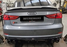 GLOSS BLACK CARBON FIBRE AKRAPOVIC EXHAUST TIPS 4” AUDI S3 8V 2013-2020