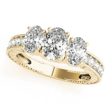18K Yellow Gold Oval Cut