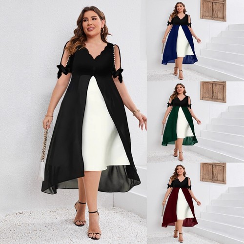 Plus size chiffon maxi dress - size, v