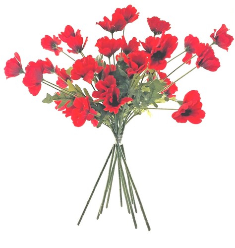 Artificial red 45cm poppy - artificial,