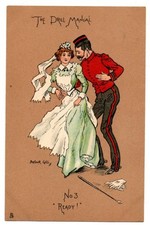 Military Humourous Postcard - The Drill Manual, No 3, 'Ready' Tuck 6078. 1904.