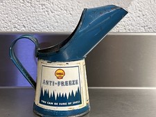 SHELL ANTI FREEZE HALF PINT JUG VINTAGE GARAGE TIN PETROL MEASURE OIL POURER CAN