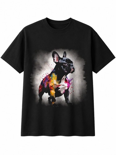 French bulldog torn paper - french,
