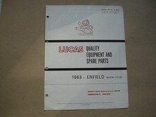 1963 Royal Enfield Motorcycles 6 page  Lucas Equipment/Parts List. No. CE826/63