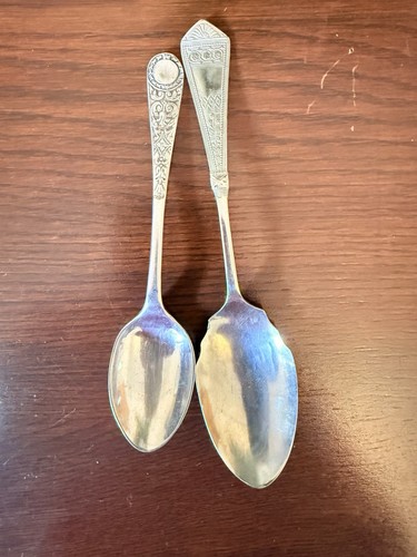 Antique silver plate spoons - antique,