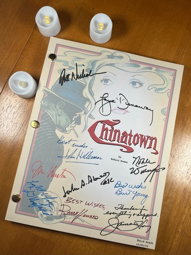 Chinatown script signed - chinatown, signed-