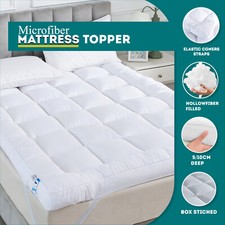 Microfiber Mattress Toppers 10cm/5cm Deep Elastic Coners Box Stitch Soft Toppers