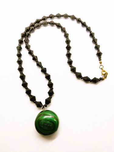Vintage black faceted glass - black,
