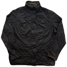 Barbour Ladies Utility Brown Wax Waterproof Rain Coat Jacket UK 18 Tartan Lined