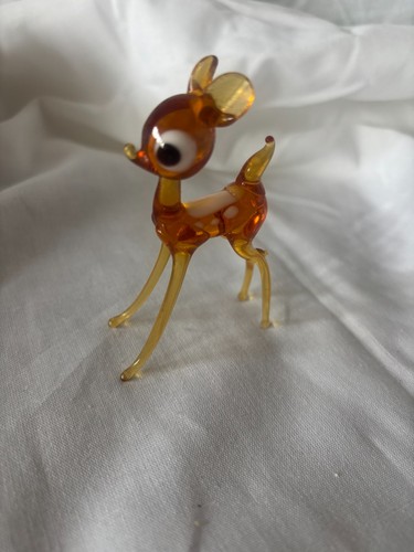 Vintage hand blown amber art - amber,
