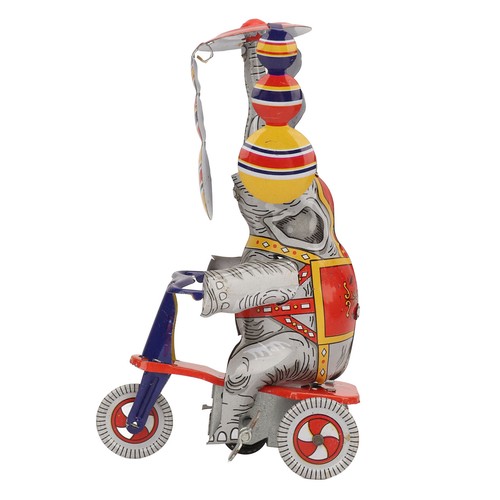 Elephant tricycle tin - elephant, toy