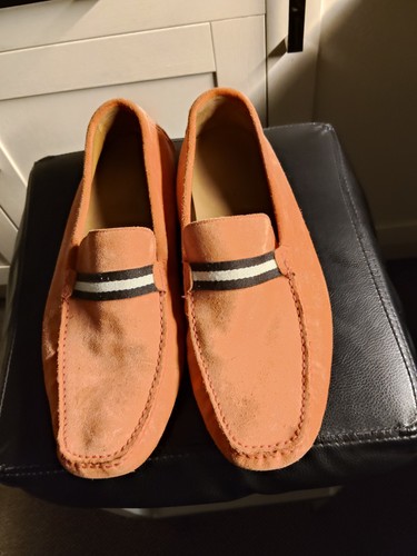 Bally red suede loafers - red, men's