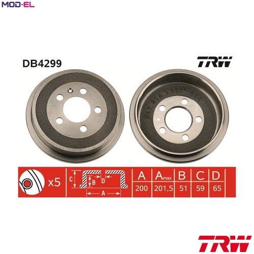 Brake drum db4299 - for, skoda