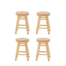 4pcs Wooden Tall Bar Stool