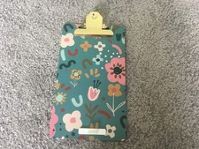 Mini Patterned Clipboard With Pen Clip & Magnet Back