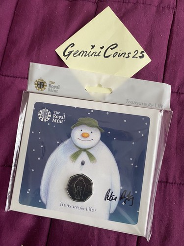 Snowman signed 50p - snowman,