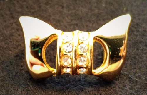Vintage gold bow clear - bow,