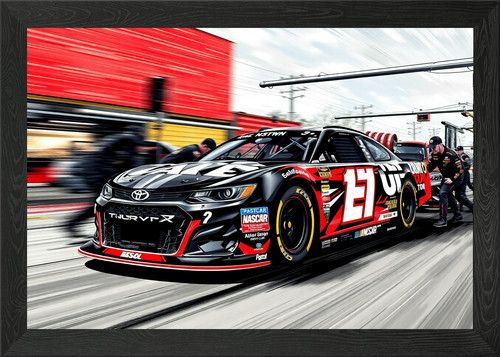 Nascar stock car pit framed - stock,