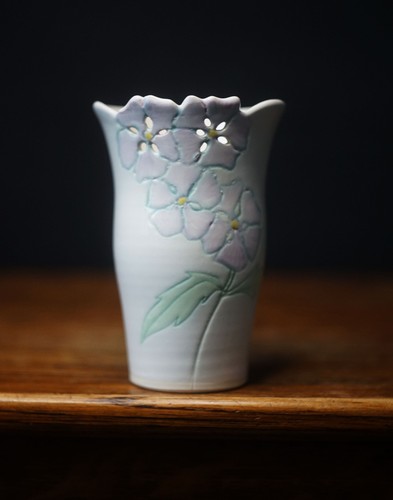 Art pottery pierced floral - art,