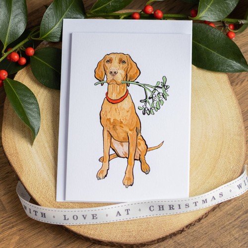 Hungarian vizsla christmas - vizsla,
