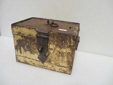 Antique Indian Wrought Iron Lock Box Safe Donations Chest Vintage Old Asian Old