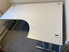 Large White Office Corner Desk